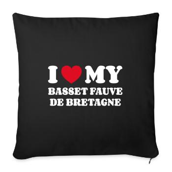 I Love My Basset Fauve de Bretagne - Sofa pillowcase 17,3'' x 17,3'' (45 x 45 cm) - black - Front