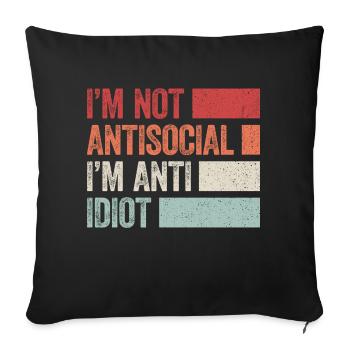 Sarcastic introvert - Sofa pillowcase 17,3'' x 17,3'' (45 x 45 cm) - black - Front