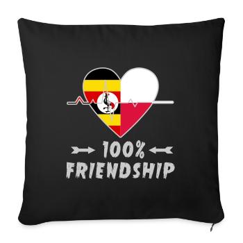 Uganda and Poland 100% friendship - Sofa pillowcase 17,3'' x 17,3'' (45 x 45 cm) - black - Front