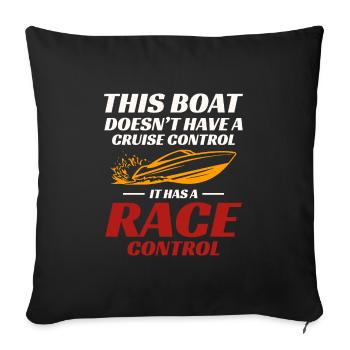 Speedboat Racing for Drivers and Powerboat Fans - Sofa pillowcase 17,3'' x 17,3'' (45 x 45 cm) - black - Front