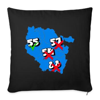Région lorraine - Housse de coussin décorative 45 x 45 cm - noir - Devant