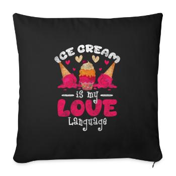 Cream Enjoyment Cold Sweet - Sofa pillowcase 17,3'' x 17,3'' (45 x 45 cm) - black - Front