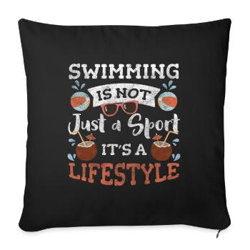 Swimming Swimming Pool Endurance Swimming Instructor - Sofa pillowcase 17,3'' x 17,3'' (45 x 45 cm) - black - Front