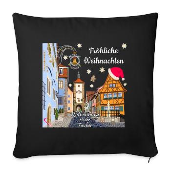 Rothenburg ob der Tauber, Joyeux Noël - Housse de coussin décorative 45 x 45 cm - noir - Devant