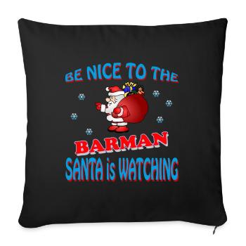 BARMAN DU PÈRE NOËL - Housse de coussin décorative 45 x 45 cm - noir - Devant