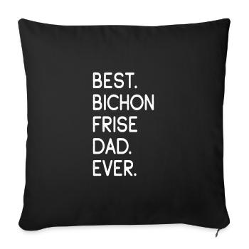 Bichon Frisé - Housse de coussin décorative 45 x 45 cm - noir - Devant