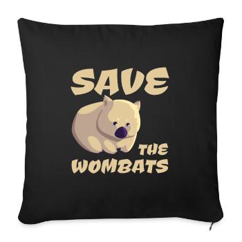 Save the Wombats - Sofa pillowcase 17,3'' x 17,3'' (45 x 45 cm) - black - Front