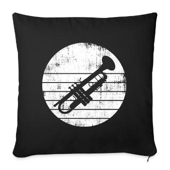 Trumpet Sketch - Sofa pillowcase 17,3'' x 17,3'' (45 x 45 cm) - black - Front