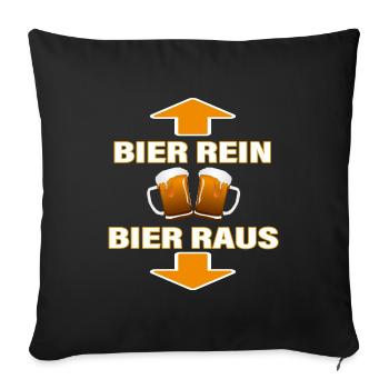 BIER REIN - BIER RAUS - Sofakissenbezug 45 x 45 cm - Schwarz - Vorne