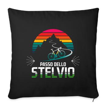 Passo delle Stelvio Cycling Design - Sofa pillowcase 17,3'' x 17,3'' (45 x 45 cm) - black - Front