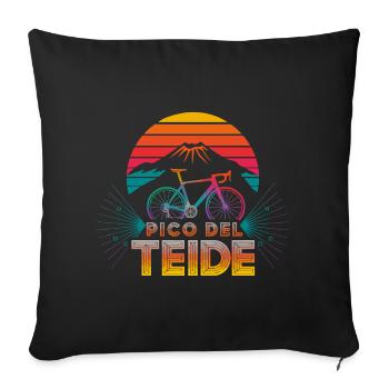 Aventure à vélo au Pico del Teide - Housse de coussin décorative 45 x 45 cm - noir - Devant