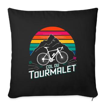 Col du Col du Tourmalet, cycling T- Cycling Design - Housse de coussin décorative 45 x 45 cm - noir - Devant