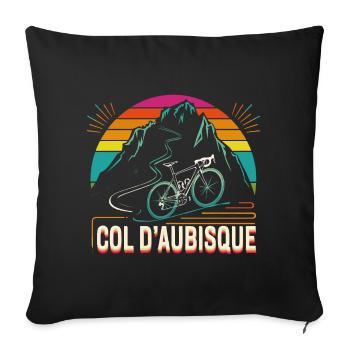 Col d'Aubisque Radsport Design - Sofakissenbezug 45 x 45 cm - Schwarz - Vorne