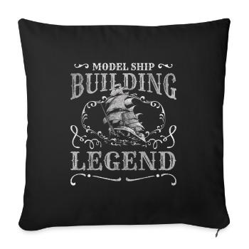 Ship Captain Seafaring Skipper - Sofa pillowcase 17,3'' x 17,3'' (45 x 45 cm) - black - Front
