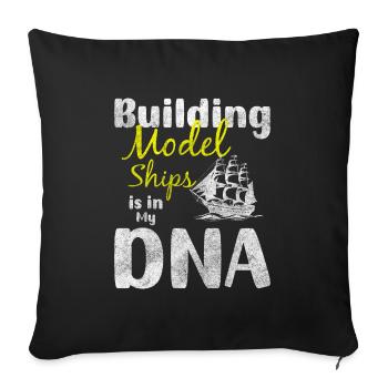 Model RC Ship Skipper - Sofa pillowcase 17,3'' x 17,3'' (45 x 45 cm) - black - Front