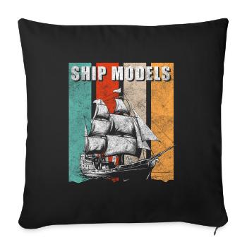 Ship Model Builder RC Ship Skipper - Sofa pillowcase 17,3'' x 17,3'' (45 x 45 cm) - black - Front