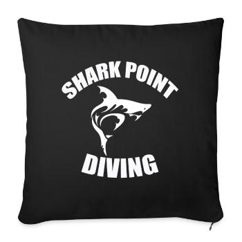 SHARK POINT DIVING - Sofa pillowcase 17,3'' x 17,3'' (45 x 45 cm) - black - Front