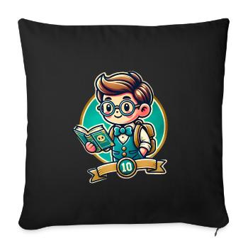 Teach-Modus Ein - Sofakissenbezug 45 x 45 cm - Schwarz - Vorne
