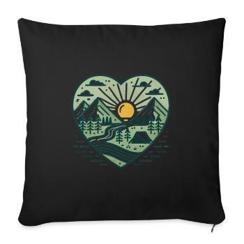 En savoir plus Camping Heart Design - Housse de coussin décorative 45 x 45 cm - noir - Devant