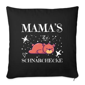 Mamas Schnarckecke Bär Teddybär - Sofakissenbezug 45 x 45 cm - Schwarz - Vorne