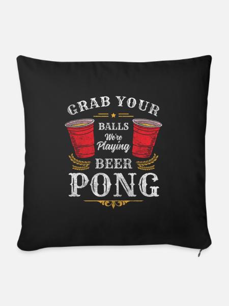 Pong Trinkspiel Gewinner Schnaps - Sofakissenbezug 45 x 45 cm - Schwarz