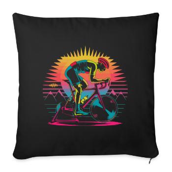 Retro Cyclist Turbo Trainer - Sofa pillowcase 17,3'' x 17,3'' (45 x 45 cm) - black - Front