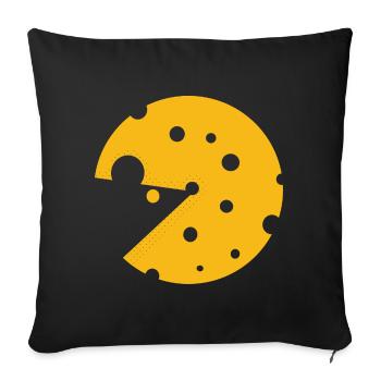 Du fromage ou une souris dans cette illusion d’optique amusante - Housse de coussin décorative 45 x 45 cm - noir - Devant