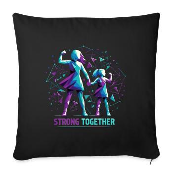Mère Et Fille Ensemble Géométrie Forte Gesche - Housse de coussin décorative 45 x 45 cm - noir - Devant