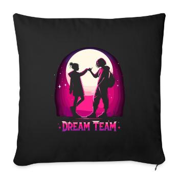 Mother and daughter cool dream team team gift - Sofa pillowcase 17,3'' x 17,3'' (45 x 45 cm) - black - Front