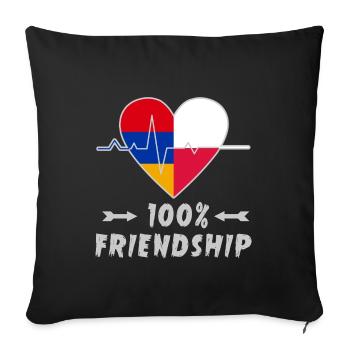 L'Arménie et la Pologne : amitié à 100 % - Housse de coussin décorative 45 x 45 cm - noir - Devant