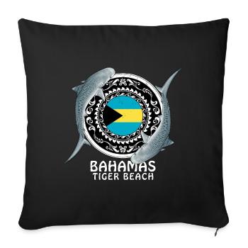 Tiger Beach Bahamas - Sofa pillowcase 17,3'' x 17,3'' (45 x 45 cm) - black - Front