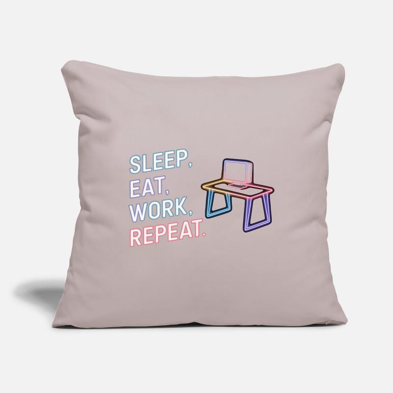 Sleep Eat Work Repeat Neon Design Sofa pillowcase 17,3'' x 17,3'' (45 x 45 cm)