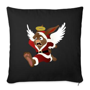 Santa's help - the Easter Bunny - Sofa pillowcase 17,3'' x 17,3'' (45 x 45 cm) - black - Front