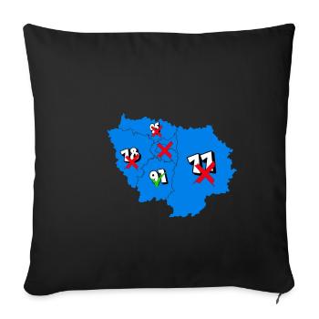 Région île de france - Housse de coussin décorative 45 x 45 cm - noir - Devant