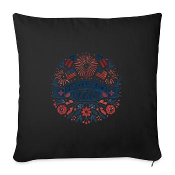 Retro Patriotisches Parteidesign 1776 - Sofakissenbezug 45 x 45 cm - Schwarz - Vorne