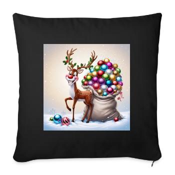 Renne mignon - Housse de coussin décorative 45 x 45 cm - noir - Devant
