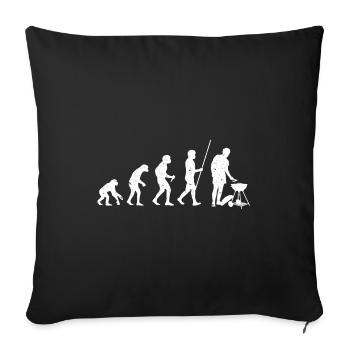 BBQ Evolution Grillades Barbecue Idée Cadeau - Housse de coussin décorative 45 x 45 cm - noir - Devant