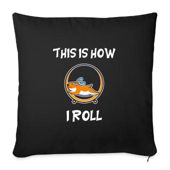 Hamster Jogging Course Joggers Roue de Hamster - Housse de coussin décorative 45 x 45 cm - noir - Devant