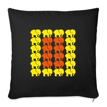 Elephant - Sofa pillowcase 17,3'' x 17,3'' (45 x 45 cm) - black - Front