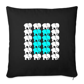 ELEPHANT - Sofa pillowcase 17,3'' x 17,3'' (45 x 45 cm) - black - Front
