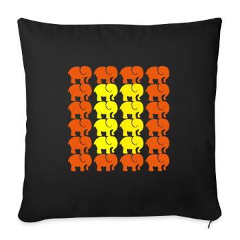 ÉLÉPHANT - Housse de coussin décorative 45 x 45 cm - noir - Devant
