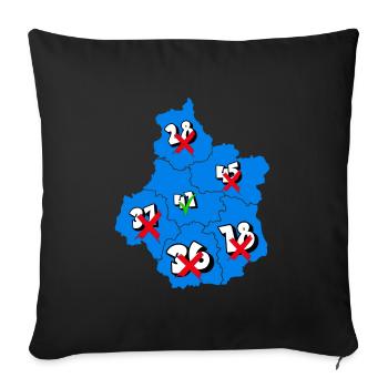 Région centre - Housse de coussin décorative 45 x 45 cm - noir - Devant