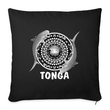 Requin tigre des Tonga - Housse de coussin décorative 45 x 45 cm - noir - Devant