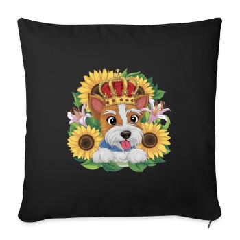 Cute cartoon design with Norfolk Terrier - Sofa pillowcase 17,3'' x 17,3'' (45 x 45 cm) - black - Front