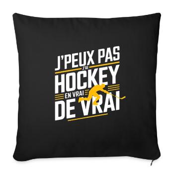 J peux pas j ai hockey - Housse de coussin décorative 45 x 45 cm - noir - Devant