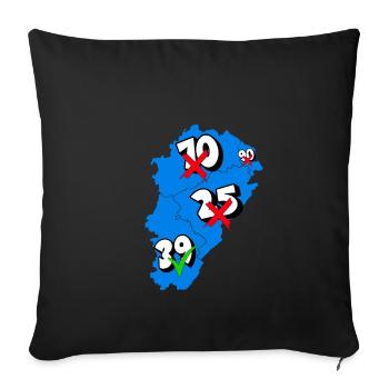 Région franche comté - Housse de coussin décorative 45 x 45 cm - noir - Devant
