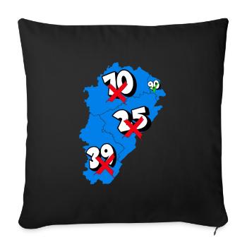 Région franche comté - Housse de coussin décorative 45 x 45 cm - noir - Devant