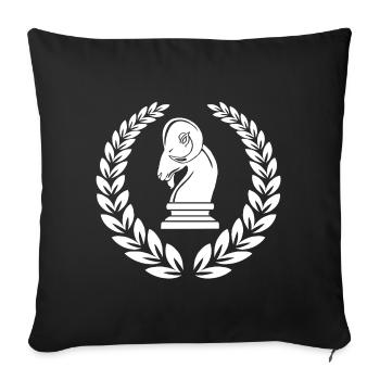 Heidrún - White - Sofa pillowcase 17,3'' x 17,3'' (45 x 45 cm) - black - Front