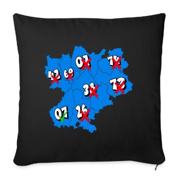 Région rhône alpes - Housse de coussin décorative 45 x 45 cm - noir - Devant