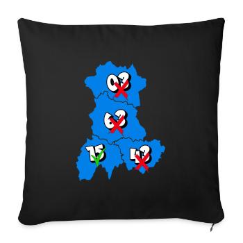 Région Auvergne - Housse de coussin décorative 45 x 45 cm - noir - Devant